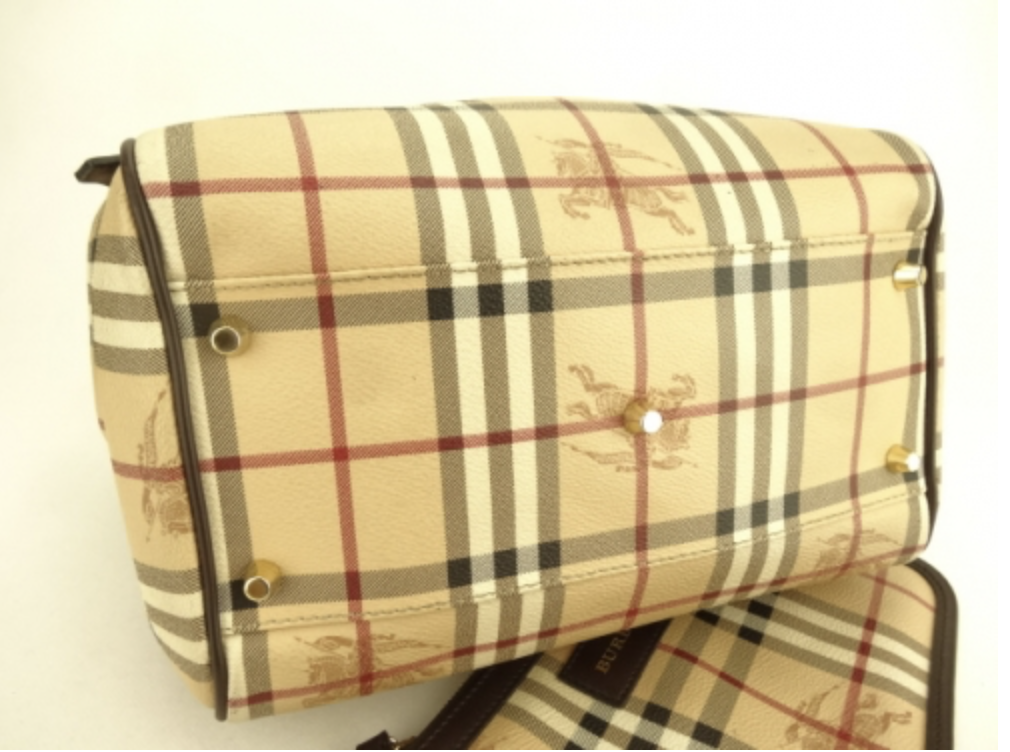 PB6004 Burberry Small Haymarket Centerbury Tote (Brown)